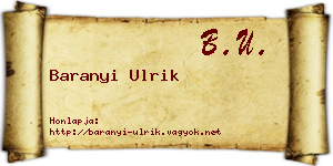 Baranyi Ulrik névjegykártya